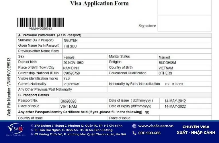 Quy trình nộp sơ yếu lý lịch tiếng Anh xin visa
