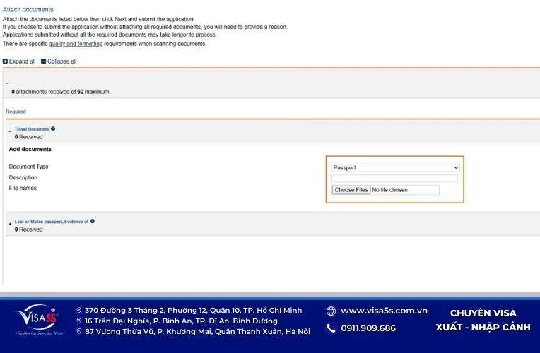 Cách chuyển visa Úc sang hộ chiếu mới online nhanh nhất 12 Tải file và submit thông tin lên web