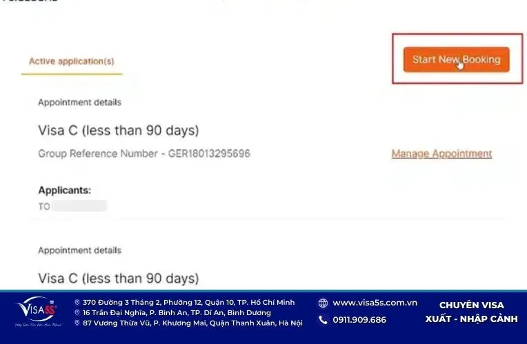 Tạo lịch hẹn visa Anh