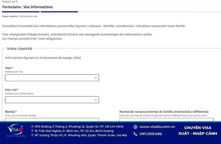 Hướng Dẫn Cách Điền Đơn Xin Visa Pháp Chi Tiết 8 Thông tin cá nhân điền vào đơn xin visa Pháp
