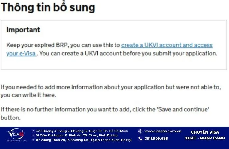 Bổ sung thông tin vào mẫu đơn xin visa Anh online