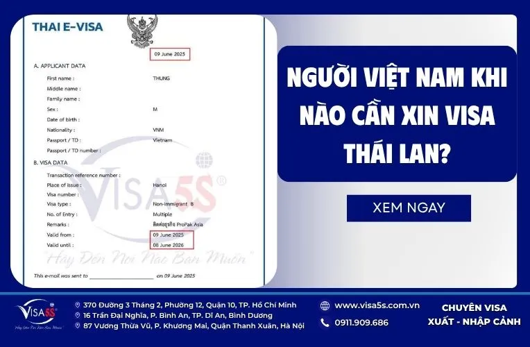 Người Việt Nam đi Thái Lan có cần xin visa không?