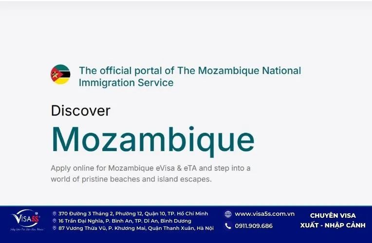 Quy trình các bước xin eVisa Mozambique