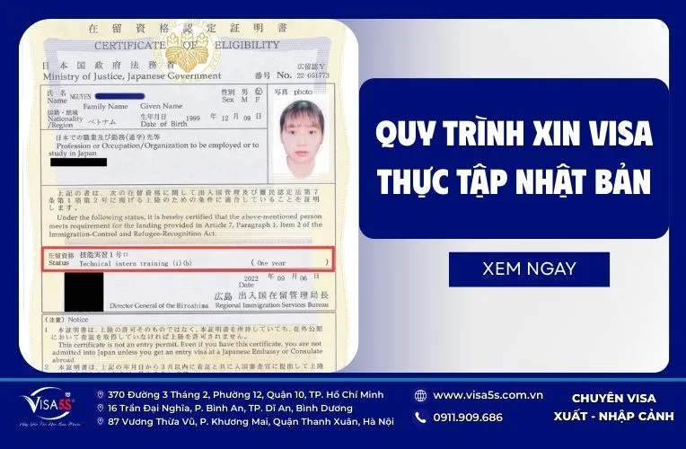 Quy trình xin visa thực tập Nhật Bản