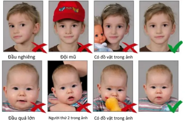 Ảnh xin visa Châu Âu cho trẻ em