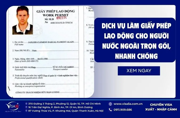 Dịch vụ làm giấy phép lao động cho người nước ngoài trọn gói, nhanh chóng