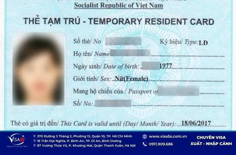 Quy trình dịch vụ làm thẻ tạm trú cho người nước ngoài tại Visa5S