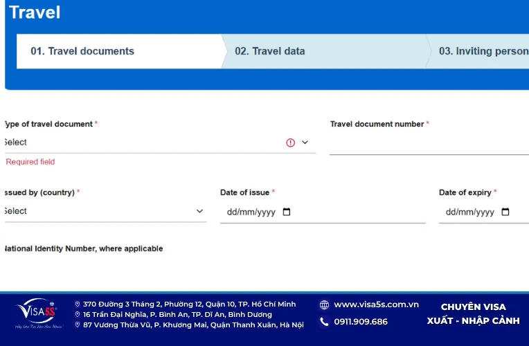 Chi tiết về thông tin chuyến đi vào mẫu đơn xin visa Ý