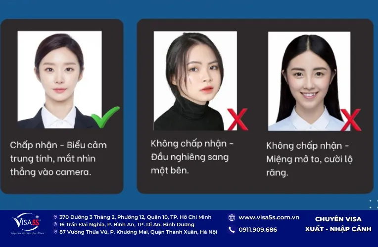 Quy định biểu cảm và chỉnh sửa ảnh khi chụp ảnh visa Phần Lan
