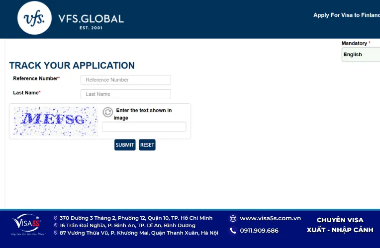 Cách kiểm tra kết quả visa Phần Lan trực tuyến nhanh chóng 4 Truy cập hệ thống VFS Global để kiểm tra tình trạng visa Phần Lan