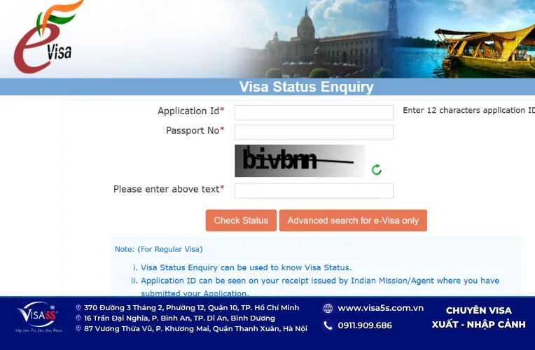 Truy cập trang chính thống để kiểm tra kết quả visa Ấn Độ