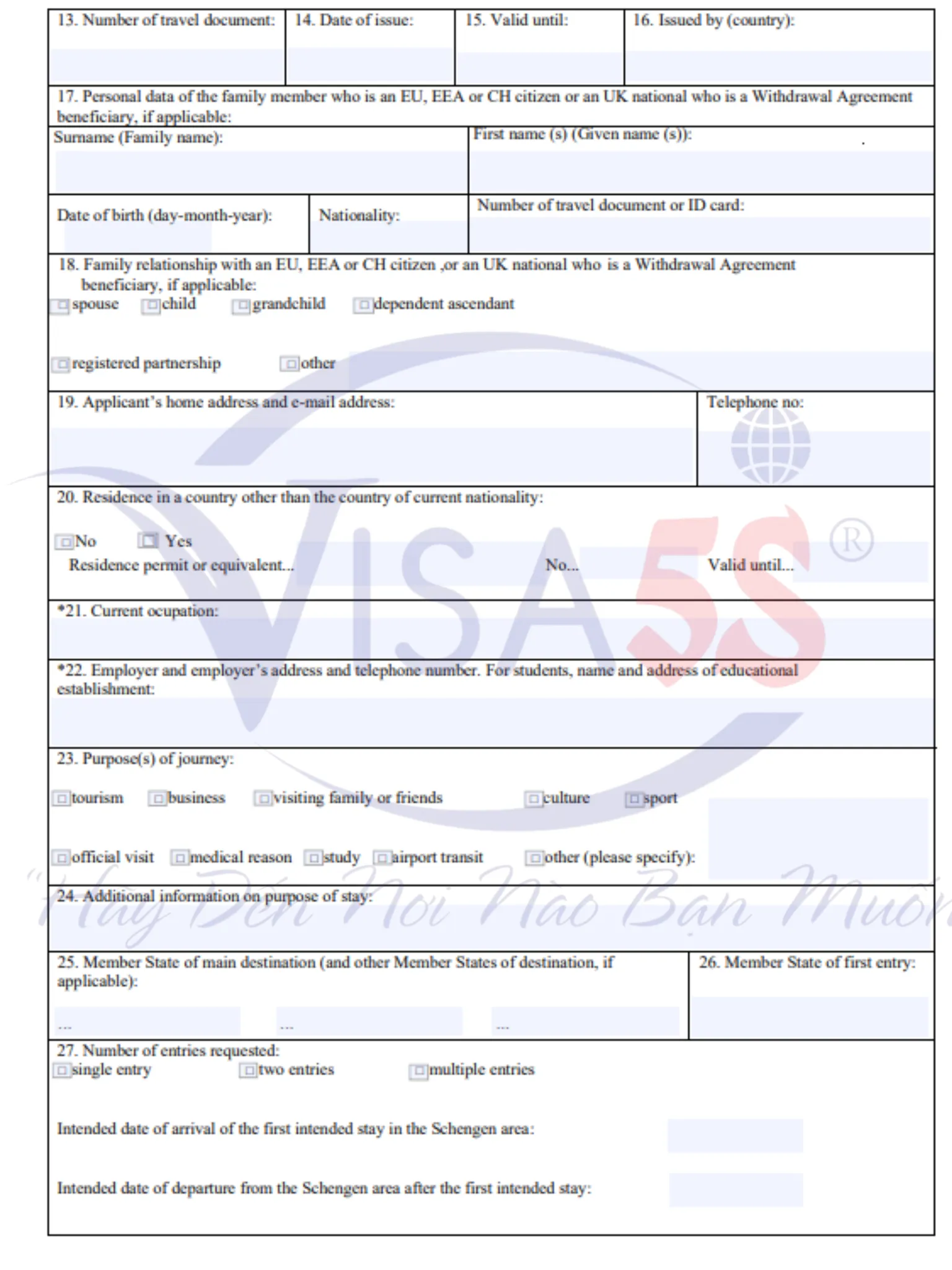 Mẫu Đơn Xin Visa Hy Lạp: Cách Điền Form Chuẩn Và Lưu Ý 6 Nhập thông tin chuyến đi vào đơn xin visa Hy Lạp