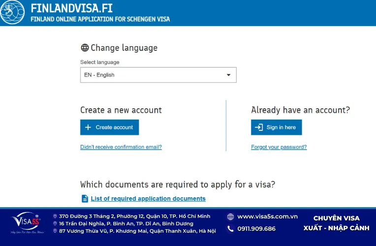 Hướng Dẫn Điền Mẫu Đơn Xin Visa Phần Lan Trực Tuyến 7 Truy cập vào website và bắt đầu khai mẫu đơn xin visa Phần Lan
